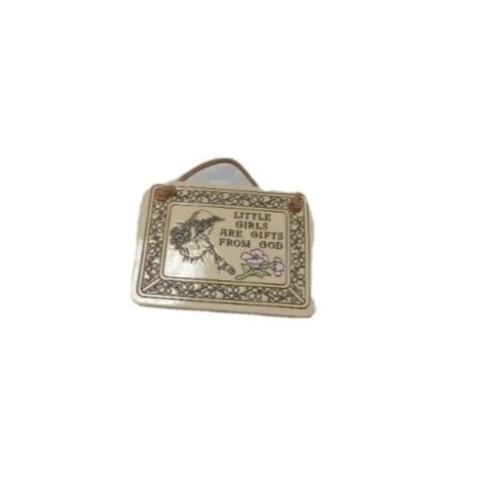 Trinity Pottery "Little Girls Are Gifts From God" Wall Hanging Ceramic Plaque